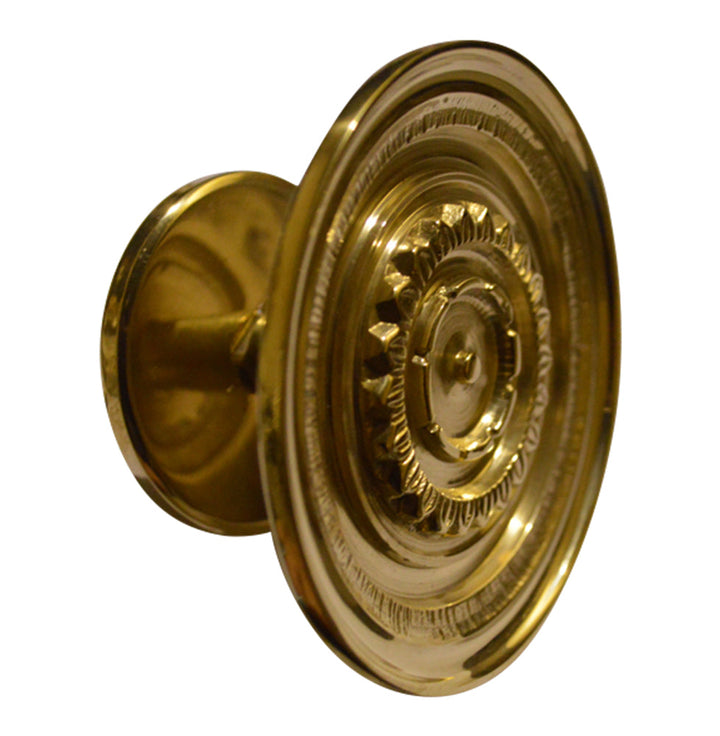 ##Antique Hardware## 3 1/2 Inch Floral Disc French Oversized Patterned Knob (Several Finishes Available)