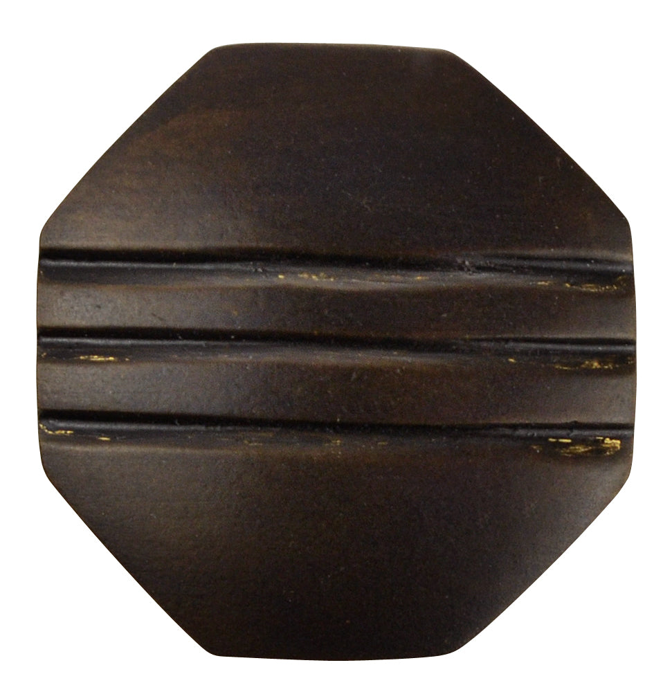 ##Antique Hardware## Black Striped Aged 1 Inch Pure Brass Art Deco Cabinet & Furniture Knob