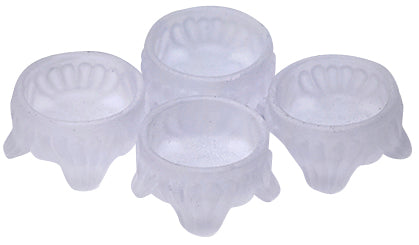 ##Antique Hardware## Set of 4 - Clear Frosted Caprice Pattern (Cambridge Glass)