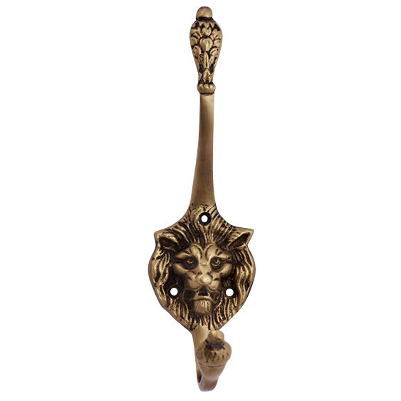 ##Antique Hardware## Traditional Solid Brass Lion Head Hook (Several Finishes Available)