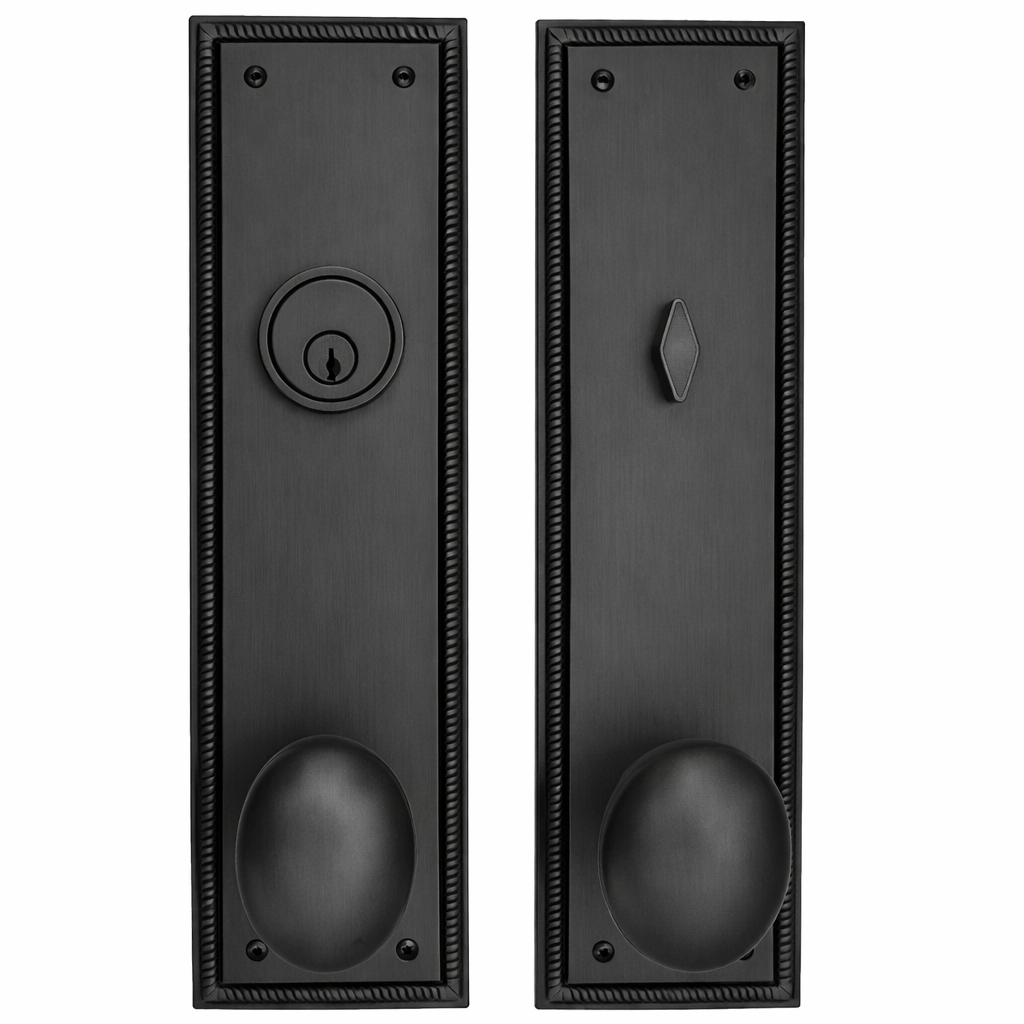 Georgian Roped Rectangular Style Single Door Entryway Set (Several Knob & Finish Options Available)