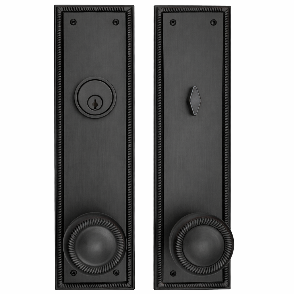 Georgian Roped Rectangular Style Single Door Entryway Set (Several Knob & Finish Options Available)