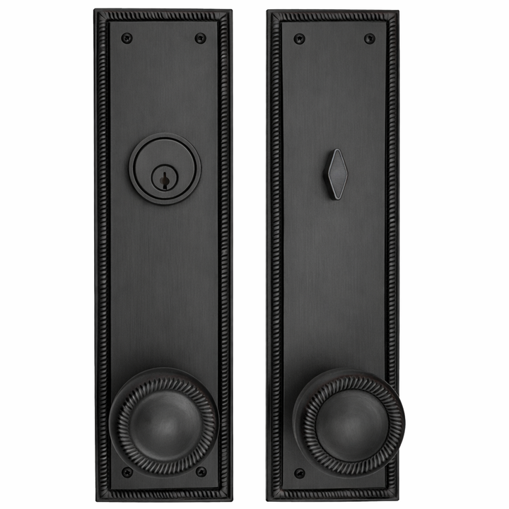 Georgian Roped Rectangular Style Single Door Entryway Set (Several Knob & Finish Options Available)