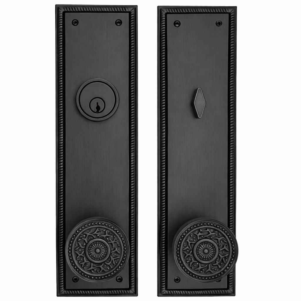 Georgian Roped Rectangular Style Single Door Entryway Set (Several Knob & Finish Options Available)