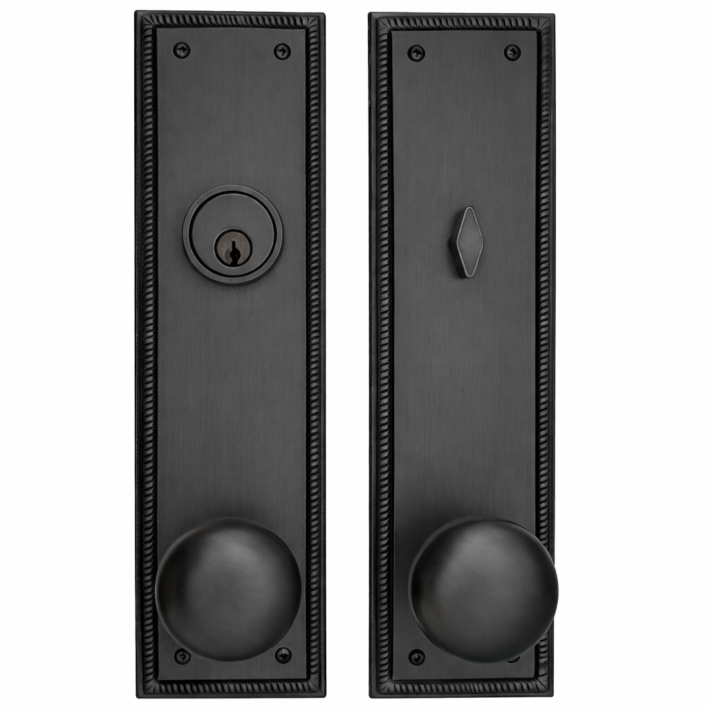 Georgian Roped Rectangular Style Single Door Entryway Set (Several Knob & Finish Options Available)