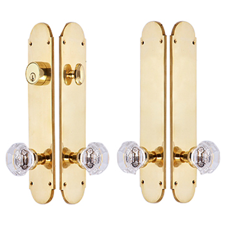 ##Antique Hardware## Traditional Oval Double Door Deadbolt Entryway Set