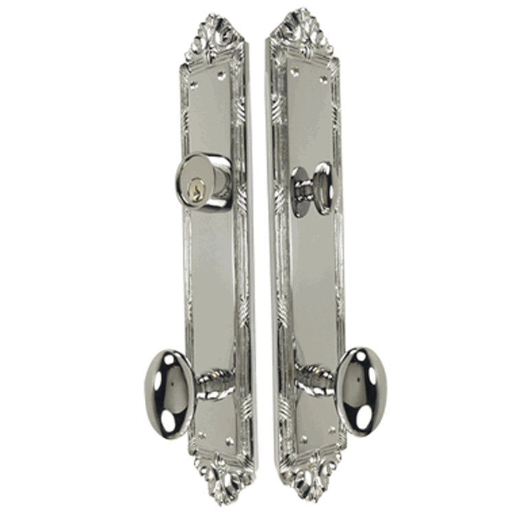 ##Antique Hardware## Ribbon & Reed Oval Deadbolt Entryway Set (Several Finishes Available)