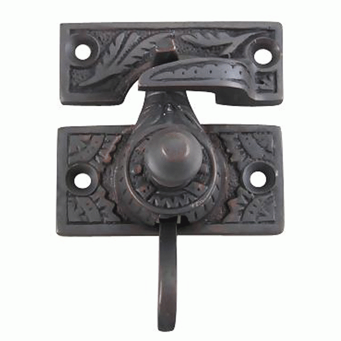 Eastlake Pattern Solid Brass Window Lock (Several Finishes Available)