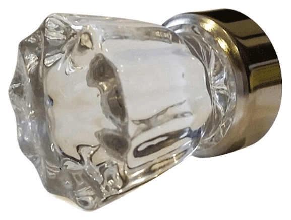 ##Antique Hardware## Regency Fluted Crystal Clear Glass Cabinet and Furniture Knob (Several Finishes Available)