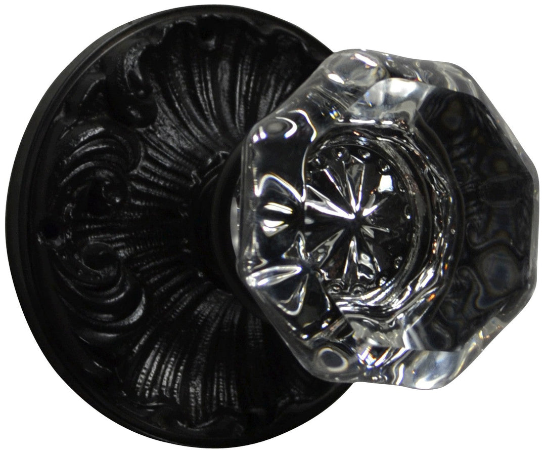 Romanesque Octagon Glass Door Knob (Several Finishes Available)