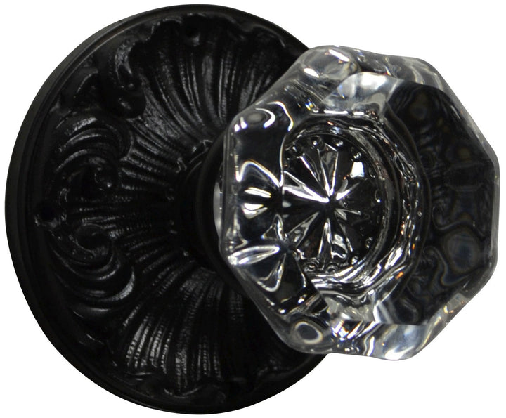 Romanesque Octagon Glass Door Knob (Several Finishes Available)
