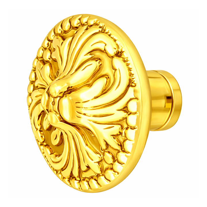 1 1/4 Inch Solid Brass Victorian Rococo Cabinet and Furniture Knob (Several Finishes Available)