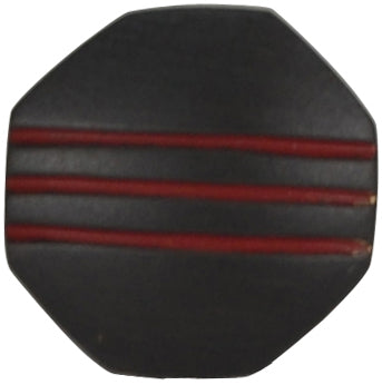 Triple Red Striped Octagon Solid Brass Cabinet and Furniture Knob