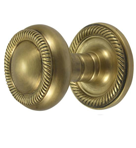 Solid Brass Georgian Roped Knob with Original 1930s Georgian Backplate (Several Finishes Available)
