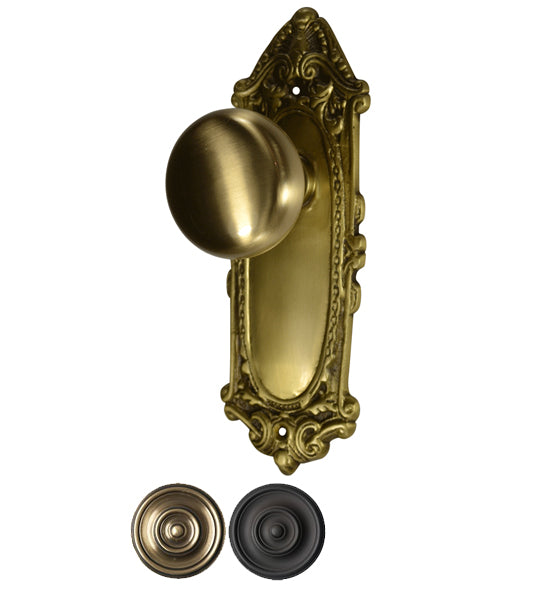 Largo Design Round Brass Door Knob Set