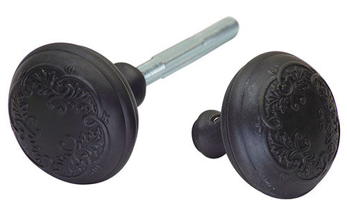 Traditional Floral Leaf Spare Door Knob Set (Several Finishes Available)