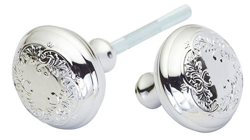 Traditional Floral Leaf Spare Door Knob Set (Several Finishes Available)