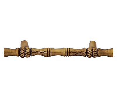 4 3/4 Inch Overall (3 Inch c-c) Solid Brass Japanese Bamboo Style Pull (Several Finishing Available)