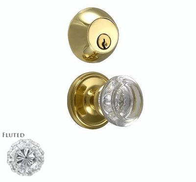 Round Crystal Entryway Set with Victorian Back Plate