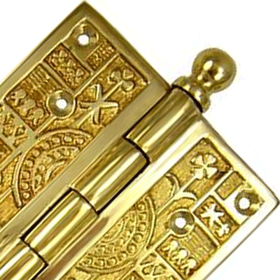 4 x 4 Ball Tipped Victorian Solid Brass Hinge