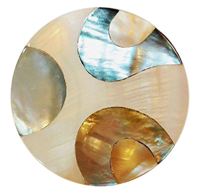 Mother of Pearl & Abalone Oversized Cabinet & Furniture Knob in Chrome