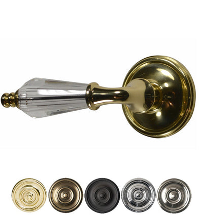 Crystal Lever Door Knob with Victorian Rosettes