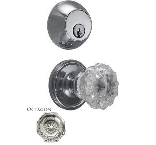 Octagon Crystal Entryway Set with Victorian Back Plate