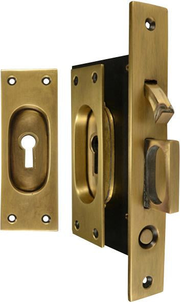 New Traditional Square Pattern Pocket Privacy (Lock) Style Door Set