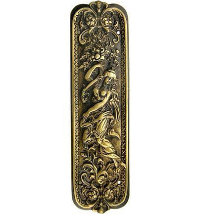 10 1/4 Inch Solid Brass Italianette Style Push Plate Several Finishes