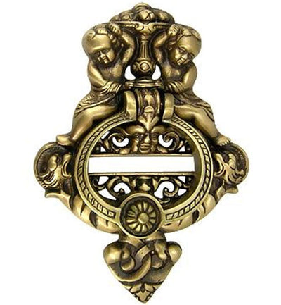 10 Inch Solid Brass Cherubs French Empire Door Knocker (Several Finishes Available)