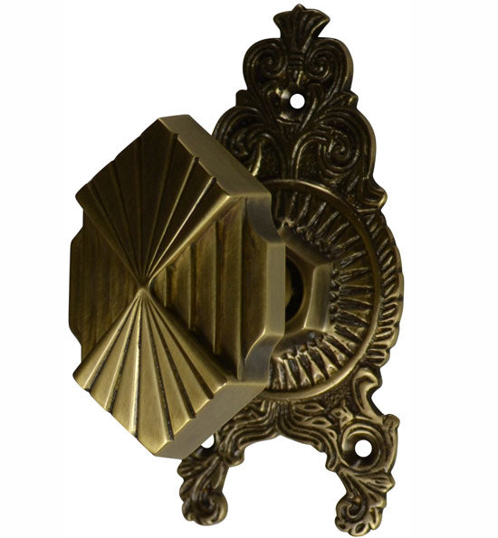 Art Deco Fanfare Ornate Victorian Door Knob Set