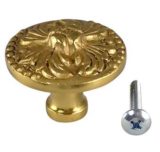 Solid Brass Ornate Rococo Style Cabinet & Furniture Knob