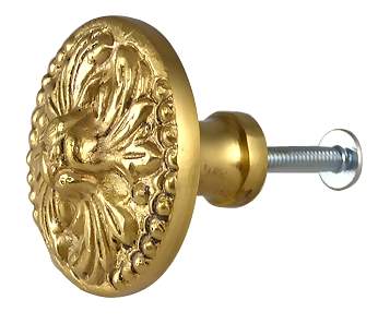 Solid Brass Ornate Rococo Style Cabinet & Furniture Knob