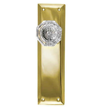 Providence Crystal Door Knob With Quaker Style Backplate