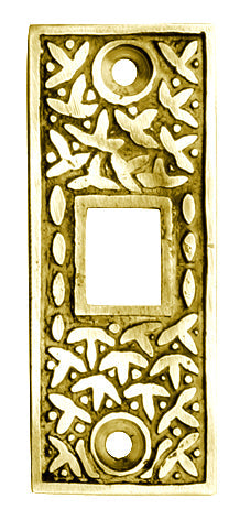 2 1/4 Inch Solid Brass Rice Pattern Pocket Door Strike Plate