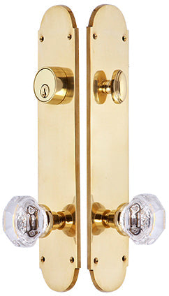 Traditional Oval Single-Door Deadbolt Entryway Set in Polished Brass