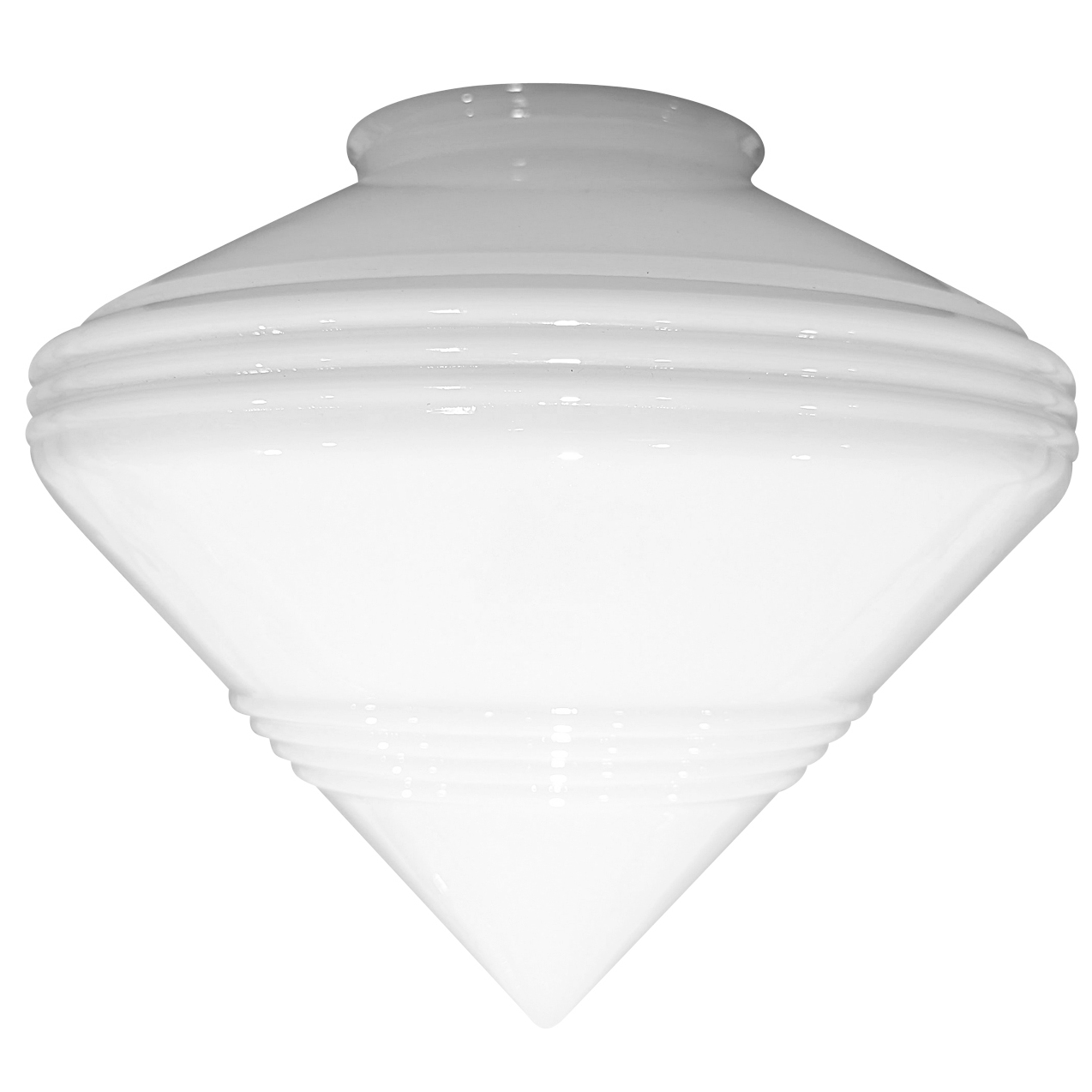 9 Inch Art Deco Style Milk Glass Light Shade (4 Inch Fitter)