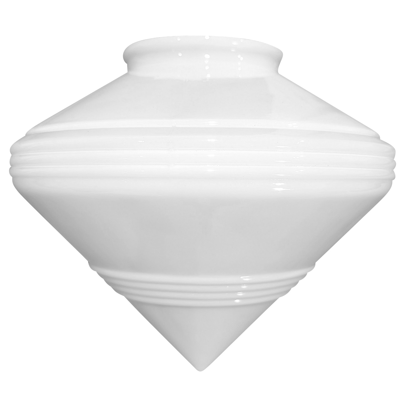 9 Inch Art Deco Style Milk Glass Light Shade (4 Inch Fitter)