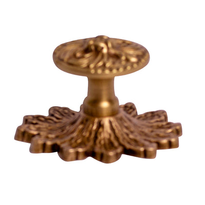 2 5/8 Inch Polished Brass Rococo Victorian Cabinet & Furniture Knob with Back Plate (Several Finishes Available)