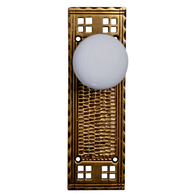 Solid Brass Craftsman White Porcelain Door Knob Set (Several Finishes Available)