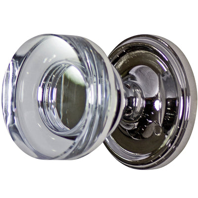 Crystal Clear Disc Door Knob Set with Traditional Rosette (Several Finishes Available)