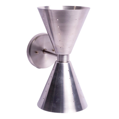 13 Inch Art Deco Double Cone Aluminum Wall Sconce