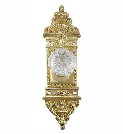 Regency Fluted Glass Door Knob with French Provincial Plate