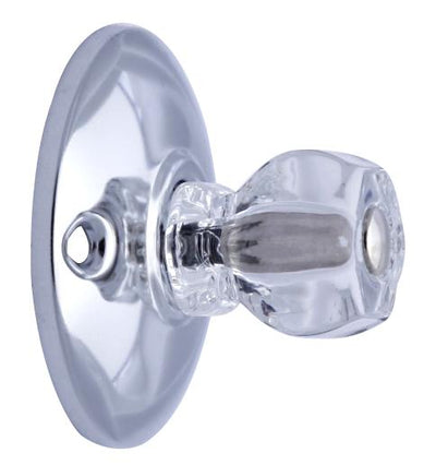 Art Deco Style Polished Chrome and Clear Glass Robe Hook