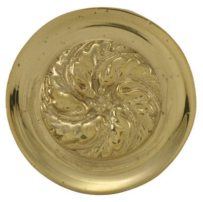 Solid Brass Floral Print Leaf Knob for Kitchens, Cabinets & Furniture
