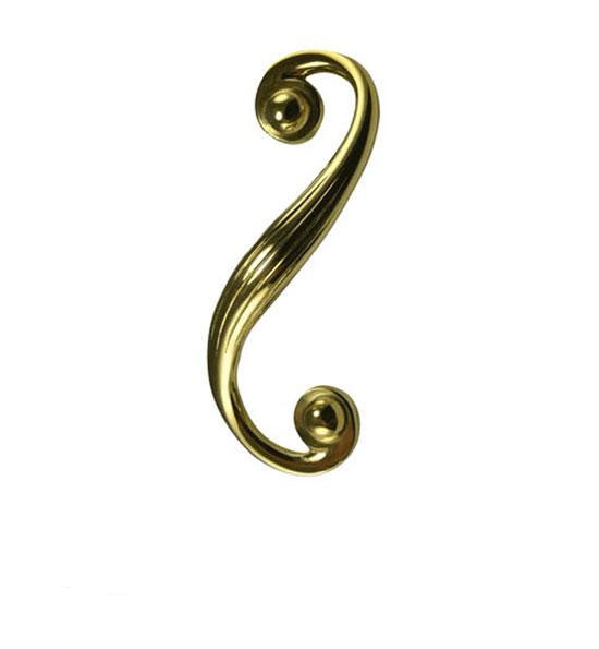 7 1/2 Inch Solid Brass Swirl Cabinet Pull