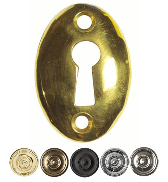 Solid Brass Distressed Style Escutcheon / Keyhole Cover