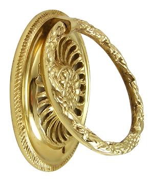 3 5/8 Inch Solid Brass Radiant Flower Drawer Ring Pull