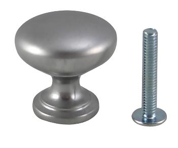 Round Traditional Cabinet & Furniture Knob in a Polished Chrome Finish