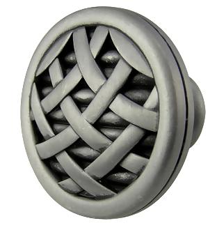 Solid Pewter Crossover Ribbon Style Cabinet & Furniture Knob